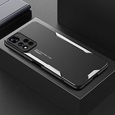 Custodia Lusso Alluminio e Silicone Laterale Cover per Xiaomi Mi 11i 5G (2022) Argento
