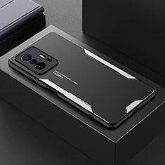 Custodia Lusso Alluminio e Silicone Laterale Cover per Xiaomi Mi 11T 5G Argento
