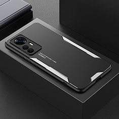 Custodia Lusso Alluminio e Silicone Laterale Cover per Xiaomi Mi 12T 5G Argento