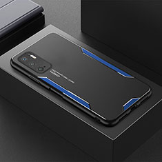 Custodia Lusso Alluminio e Silicone Laterale Cover per Xiaomi POCO M3 Pro 5G Blu