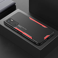 Custodia Lusso Alluminio e Silicone Laterale Cover per Xiaomi POCO M3 Pro 5G Rosso