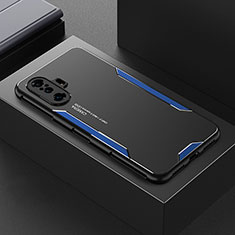 Custodia Lusso Alluminio e Silicone Laterale Cover per Xiaomi Redmi K40 Gaming 5G Blu