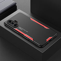 Custodia Lusso Alluminio e Silicone Laterale Cover per Xiaomi Redmi K40 Gaming 5G Rosso