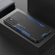 Custodia Lusso Alluminio e Silicone Laterale Cover per Xiaomi Redmi Note 11 SE 5G Blu