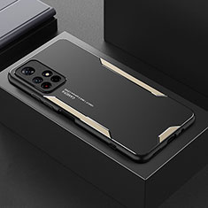 Custodia Lusso Alluminio e Silicone Laterale Cover per Xiaomi Redmi Note 11S 5G Oro