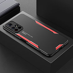 Custodia Lusso Alluminio e Silicone Laterale Cover per Xiaomi Redmi Note 11S 5G Rosso