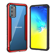 Custodia Lusso Alluminio e Silicone Laterale Cover RJ1 per Samsung Galaxy S20 Rosso
