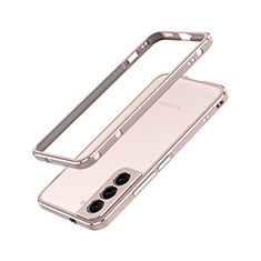 Custodia Lusso Alluminio Laterale Cover A01 per Samsung Galaxy S25 5G Oro Rosa