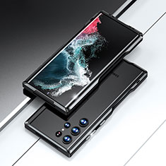 Custodia Lusso Alluminio Laterale Cover A02 per Samsung Galaxy S23 Ultra 5G Nero