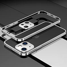 Custodia Lusso Alluminio Laterale Cover A03 per Apple iPhone 14 Plus Argento