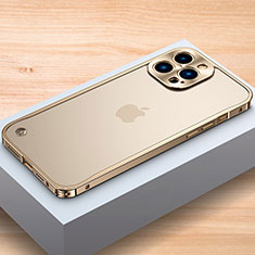 Custodia Lusso Alluminio Laterale Cover A04 per Apple iPhone 16 Pro Oro