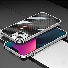 Custodia Lusso Alluminio Laterale Cover JL1 per Apple iPhone 13 Argento