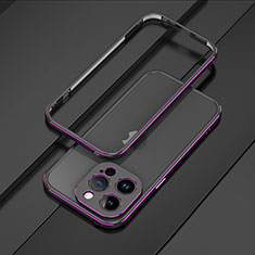 Custodia Lusso Alluminio Laterale Cover JZ1 per Apple iPhone 16 Pro Max Viola