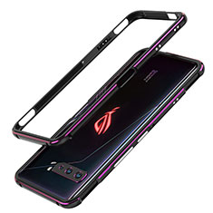 Custodia Lusso Alluminio Laterale Cover JZ1 per Asus ROG Phone 3 Strix ZS661KS Viola