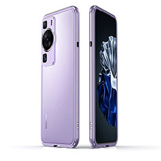 Custodia Lusso Alluminio Laterale Cover JZ1 per Huawei P60 Lavanda