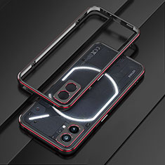 Custodia Lusso Alluminio Laterale Cover JZ1 per Nothing Phone 2 Rosso e Nero