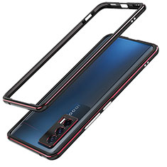 Custodia Lusso Alluminio Laterale Cover JZ1 per Vivo iQOO 7 India 5G Rosso e Nero