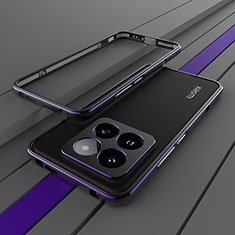 Custodia Lusso Alluminio Laterale Cover JZ2 per Xiaomi Mi 14 5G Viola