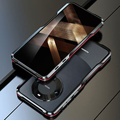 Custodia Lusso Alluminio Laterale Cover LF1 per Huawei Mate 60 Pro+ Plus Rosso e Nero