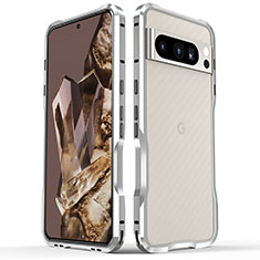 Custodia Lusso Alluminio Laterale Cover LF2 per Google Pixel 8 Pro 5G Argento