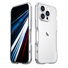 Custodia Lusso Alluminio Laterale Cover LF3 per Apple iPhone 13 Pro Argento