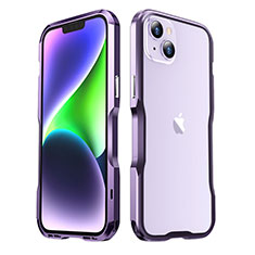 Custodia Lusso Alluminio Laterale Cover LF3 per Apple iPhone 13 Viola