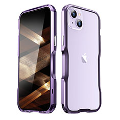 Custodia Lusso Alluminio Laterale Cover LF3 per Apple iPhone 15 Viola