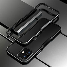 Custodia Lusso Alluminio Laterale Cover N02 per Apple iPhone 12 Nero