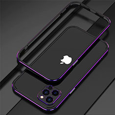 Custodia Lusso Alluminio Laterale Cover N02 per Apple iPhone 12 Pro Max Viola