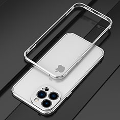 Custodia Lusso Alluminio Laterale Cover per Apple iPhone 16 Pro Argento