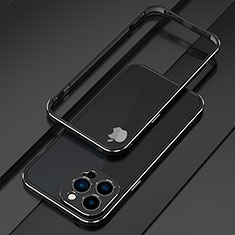 Custodia Lusso Alluminio Laterale Cover per Apple iPhone 16 Pro Argento e Nero