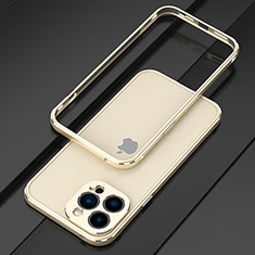 Custodia Lusso Alluminio Laterale Cover per Apple iPhone 16 Pro Oro