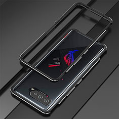 Custodia Lusso Alluminio Laterale Cover per Asus ROG Phone 5 Pro Argento e Nero