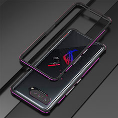 Custodia Lusso Alluminio Laterale Cover per Asus ROG Phone 5 Pro Viola