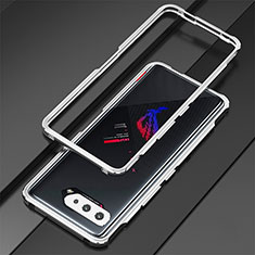 Custodia Lusso Alluminio Laterale Cover per Asus ROG Phone 5 ZS673KS Argento