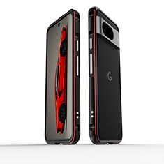 Custodia Lusso Alluminio Laterale Cover per Google Pixel 8 5G Rosso e Nero