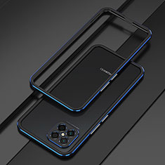 Custodia Lusso Alluminio Laterale Cover per Huawei Nova 8 SE 4G Blu e Nero