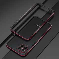 Custodia Lusso Alluminio Laterale Cover per Huawei Nova 8 SE 4G Rosso e Nero