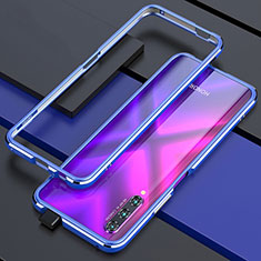 Custodia Lusso Alluminio Laterale Cover per Huawei P Smart Pro (2019) Blu