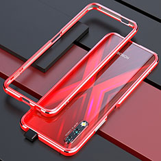 Custodia Lusso Alluminio Laterale Cover per Huawei P Smart Z (2019) Rosso