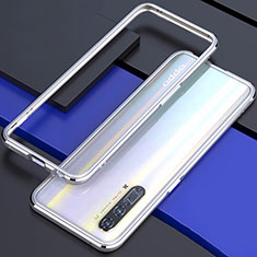 Custodia Lusso Alluminio Laterale Cover per Oppo K7 5G Argento