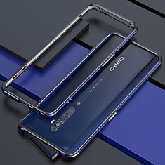 Custodia Lusso Alluminio Laterale Cover per Oppo Reno2 Blu e Nero