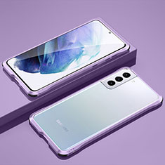 Custodia Lusso Alluminio Laterale Cover per Samsung Galaxy S21 5G Lavanda