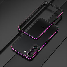 Custodia Lusso Alluminio Laterale Cover per Samsung Galaxy S22 5G Viola