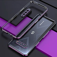 Custodia Lusso Alluminio Laterale Cover per Xiaomi Black Shark 5 RS 5G Viola