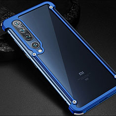 Custodia Lusso Alluminio Laterale Cover per Xiaomi Mi 10 Pro Blu