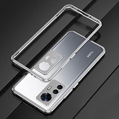 Custodia Lusso Alluminio Laterale Cover per Xiaomi Mi 12T 5G Argento