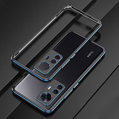 Custodia Lusso Alluminio Laterale Cover per Xiaomi Mi 12T 5G Blu e Nero