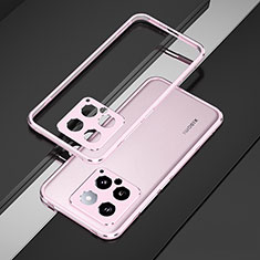 Custodia Lusso Alluminio Laterale Cover per Xiaomi Mi 14 5G Oro Rosa