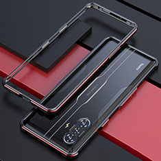 Custodia Lusso Alluminio Laterale Cover per Xiaomi Poco F3 GT 5G Rosso e Nero